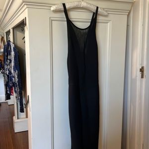 Black halter body con dress.